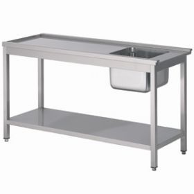 Aanvoertafel / Afvoertafel Bodemschap 1500 Links t.b.v. 7280.0050-0055-0060-0065 - 150x75x90 cm Combisteel 7003.0410