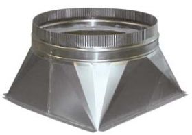 Afzuiging Verloopstuk Vierkant-Rond Ø 350 - 40x40x28 cm Combisteel 7222.0535