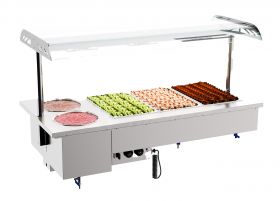 Bain Marie Drop-In Bain-Marie Met Bowls 3/1 - 150x70x105 cm Combisteel 7178.2075