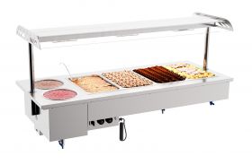Bain Marie Drop-In Bain-Marie Met Bowls 4/1 - 180x70x105 cm Combisteel 7178.2080