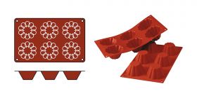 Bakmat Briochette silicoon (rood) Silikomart EMG 70074