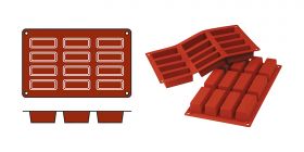 Bakmat Cakes silicoon (rood) Silikomart EMG 70063