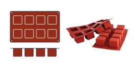 Bakmat Cubes silicoon (rood) Silikomart EMG 70076