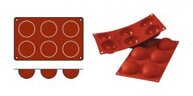 Bakmat Half-Sphere silicoon (rood) Silikomart EMG 70056