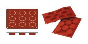 Bakmat Ovals-Medium silicoon (rood) Silikomart EMG 70071