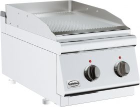 Bakplaat / Grillplaat Base 700 Elektrisch Geribd Enkel Tafelmodel - 40x70x30 cm Combisteel 7178.0245