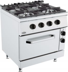 Bakplaat / Grillplaat Base 900 Gasfornuis 4 Branders Met Elektrische Oven - 80x90x90 cm Combisteel 7178.3020