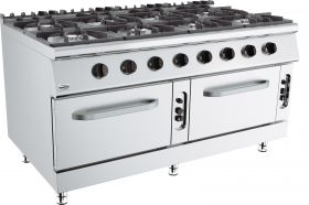 Base 900 Gasfornuis 8 Branders Met Gasoven - 160x90x90 cm Combisteel 7178.3030