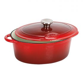 Braadpan 27x21 cm gietijzer (rood) Sitram EMG 862328