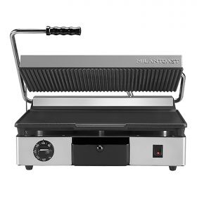 Contactgrill glad-geribbeld gietijzer MilanToast EMG 420077