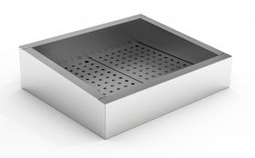 Crushed Ice Bak 2/1 GN Schuin RVS Aisi 304 Afvoer Aan De Bedieningszijde - 72,2x59x16 cm Combisteel 7013.2785