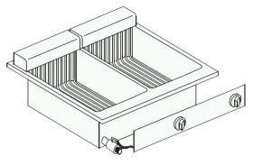 Elektrische Friteuse 2X10 L - 60x60x35,6 cm Combisteel 7266.0075