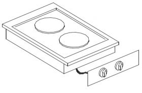 Elektrische Kookunit 2 Platen - 40x60x26 cm Combisteel 7266.0025