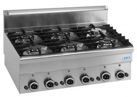 Gasfornuis 6 Branders Tafelmodel 600 Line Model G6S6 Saro 504-1025