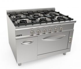 Gasfornuis + Elektrische Oven 6 Branders Lq Model Lq / Cug6Ne Saro 423-8030