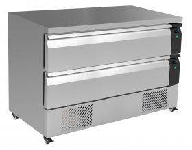 Gekoelde werkbank Koel/Vrieswerkbank 2 Laden 6X 1/1Gn - 123x70x86,5 cm Combisteel 7450.0245