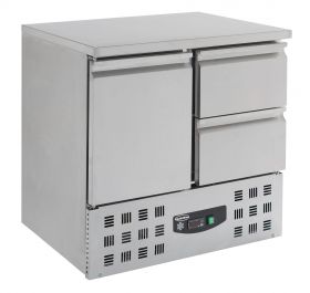 Gekoelde werkbank Koelwerkbank 1 Deur/2 Laden - 90x70x87,5 cm Compact Line Combisteel 7950.0108