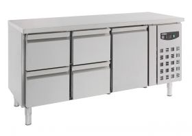Gekoelde werkbank Koelwerkbank 1Deurs 4 Laden - 179,5x70x85 cm Standard Line Combisteel 7950.0215