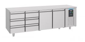 Gekoelde werkbank Koelwerkbank 2 Deuren 6 Laden Energy Line - 233x70x85 cm Combisteel 7489.5570