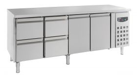 Gekoelde werkbank Koelwerkbank 2Deurs 4 Laden - 223x70x85 cm Standard Line Combisteel 7950.0220