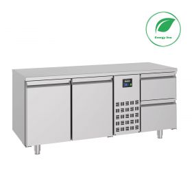 Gekoelde werkbank Koelwerkbank 2Drs 2 Laden Monoblock Energy Line - 178,5x70x85 cm Combisteel 7489.5355