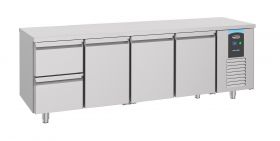 Gekoelde werkbank Koelwerkbank 3 Deuren 2 Laden Energy Line - 233x70x85 cm Combisteel 7489.5525