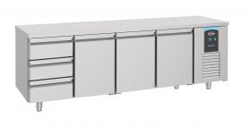 Gekoelde werkbank Koelwerkbank 3 Deuren Laden Energy Line - 233x70x85 cm Combisteel 7489.5560