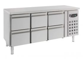 Gekoelde werkbank Koelwerkbank 6 Laden - 179,5x70x85 cm Standard Line Combisteel 7950.0230