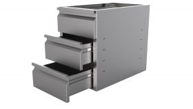 Gekoelde werkbank Ladenblok 3 Lades Tbv Tafel 600 - 40x58x55 cm Combisteel 7333.0178