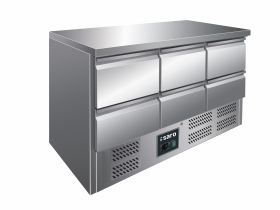 Gekoelde Werkbank Met 6 Lades, Model Vivia S 903 S/S Top 6X 1/2 Saro 323-10041