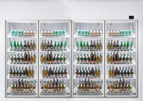 Horeca koelcel Koelcel 3600X1200X2200 4 Glasdeuren *Transport Op Aanvraag* - 8 cm isolatiedikte Combisteel 7489.3010