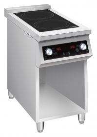 Inductiekookplaat Inductie Fornuis 2 Zones Alleen Geschikt voor Pannen - 40x70x90 cm Combisteel 7505.0005