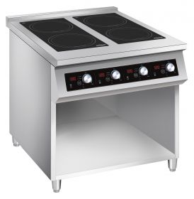Inductiekookplaat Inductie Fornuis 4 Zones Alleen Geschikt voor Pannen - 80x70x90 cm Combisteel 7505.0010
