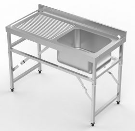 Inklapbare Spoeltafel 1R - 120x60x91 cm Combisteel 7490.0275