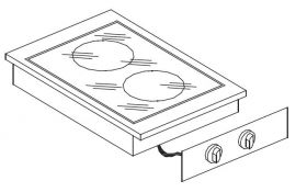 Keramische Kookunit 2 Zones - 40x60x26 cm Combisteel 7266.0035