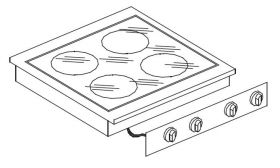 Keramische Kookunit 4 Zones - 60x60x26 cm Combisteel 7266.0040