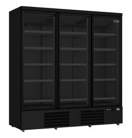 Koelkast 3 Glasdeuren Zwart Jde-1530R Bl - 188x71x199,7 cm Combisteel 7455.2235