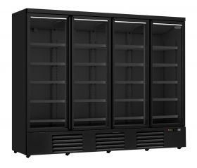 Koelkast 4 Glasdeuren Zwart Jde-2025R Bl *Transport Op Aanvraag* - 250,8x71x199,7 cm Combisteel 7455.2240