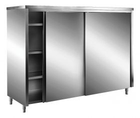 Rvs Kast Opbergkasten Met Schuifdeuren Aisi 304 Plat Dak, 1800X600 Saro 700-8210