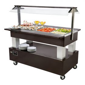 Saladebar wengé hout (bruin) Roller Grill EMG 304171