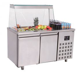 Saladette / Saladebar 2 Deuren 3X 1/1 GN Pan - 140x70x85 cm Pro Line Combisteel 7489.5150