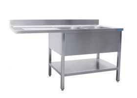 Spoeltafel Met Twee Wasbakken, Rechts - 600 Mm Diepte, 1600 Mm Saro 600-2610R