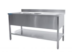 Spoeltafel Met Twee Wasbakken Voll. Onderbouw, Links Saro 700-2545L