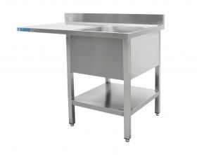 Spoeltafel Voor Vaatwasser Met 1 Bak, Rechts-600 Mm Diepte,1400Mm Saro 600-2605R