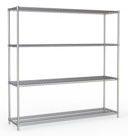 Stelling / Wandplank Rek 4 Levels Demontabel - 180x45x180 cm Combisteel 7530.0020