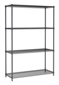 Stelling / Wandplank Rek 4 Levels Zwart Demontabel - 120x45x180 cm Combisteel 7530.0030