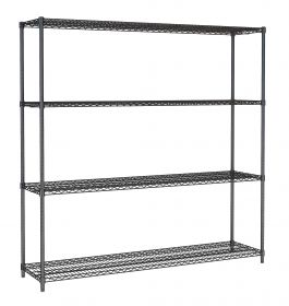 Stelling / Wandplank Rek 4 Levels Zwart Demontabel - 180x45x180 cm Combisteel 7530.0040