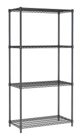 Stelling / Wandplank Rek 4 Levels Zwart Demontabel - 90x45x180 cm Combisteel 7530.0025