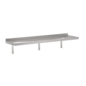 Stelling / Wandplank Rek RVS Wandschap Incl. Konsoles - 180x30x32 cm Combisteel 7455.0650