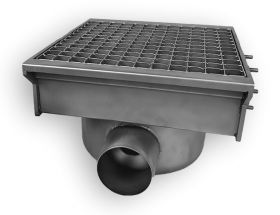 Vloerput RVS Afvoerput Met 1 Uitgang t.b.v. Sleufgoot - 30x26,5x17,5 cm Combisteel 7107.0020